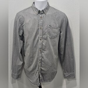Vans Chima Ferguson Oxford Gravel Wolf Button Up Shirt Mens Sz L Skateboarding